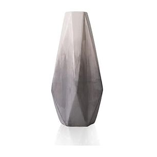 Set 2 Jarrones Geom&eacute;tricos De Cer&aacute;mica Gris