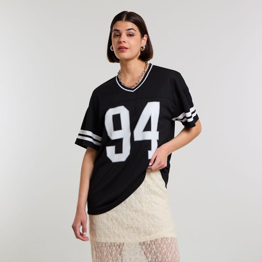 Polera Fútbol Americano Manga Corta Cuello V Mujer Rolly Go image number 0.0