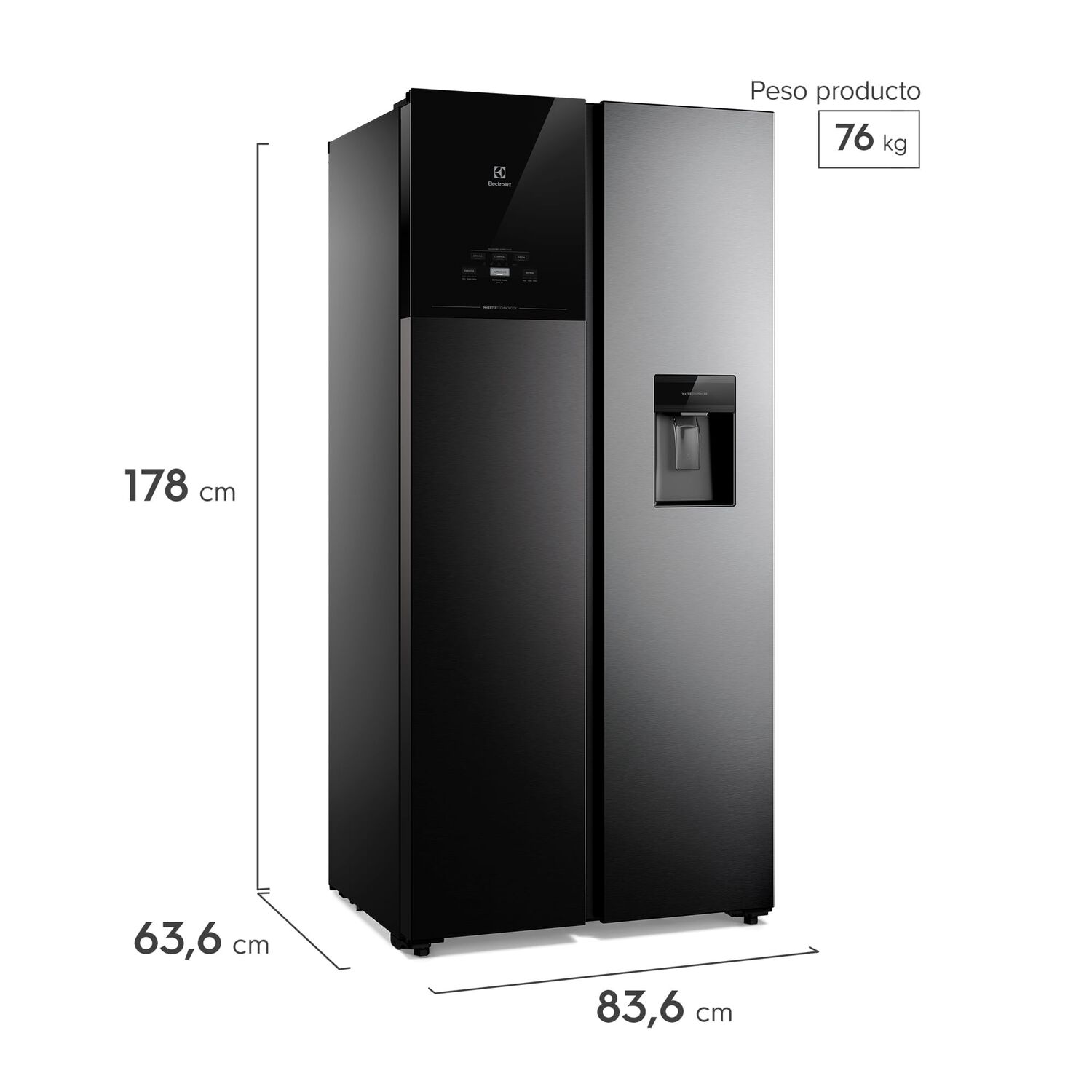 Refrigerador 436l No Frost Side By Side Inverter Es40wb image number 2.0