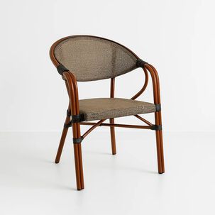 Silla Bistro Parisina Textileno Con Reposabrazos - Beige