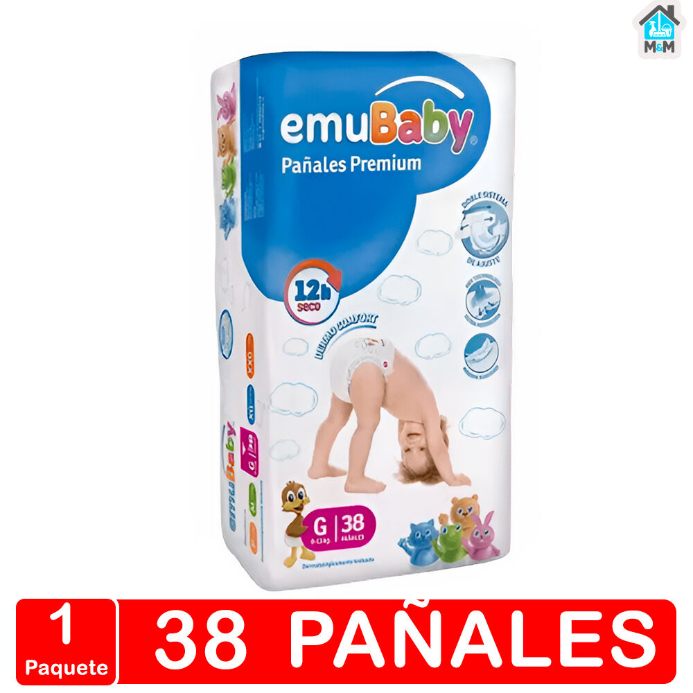 Pa&ntilde;ales Emubaby Premium - Talla G - 38 Uds. image number 0.0