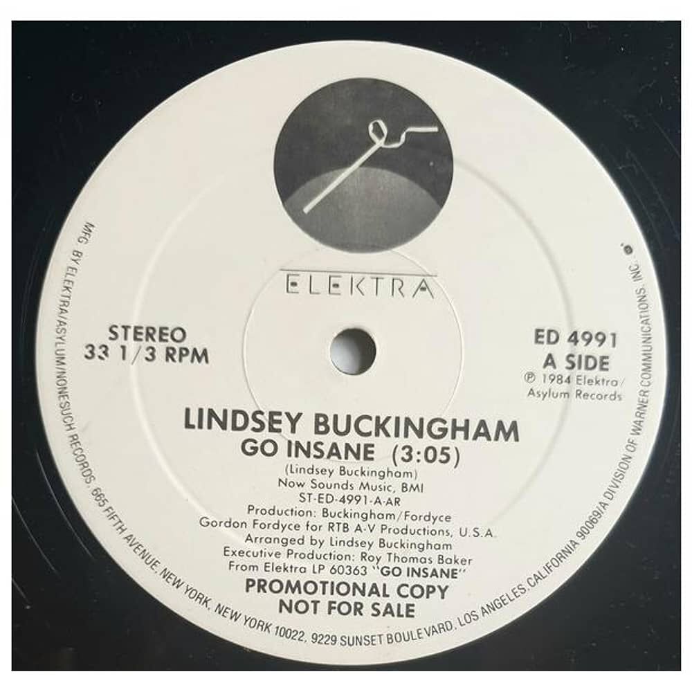 Lindsey Buckingham - Go Insane (promo) | 12" Maxi Single Usado image number 0.0
