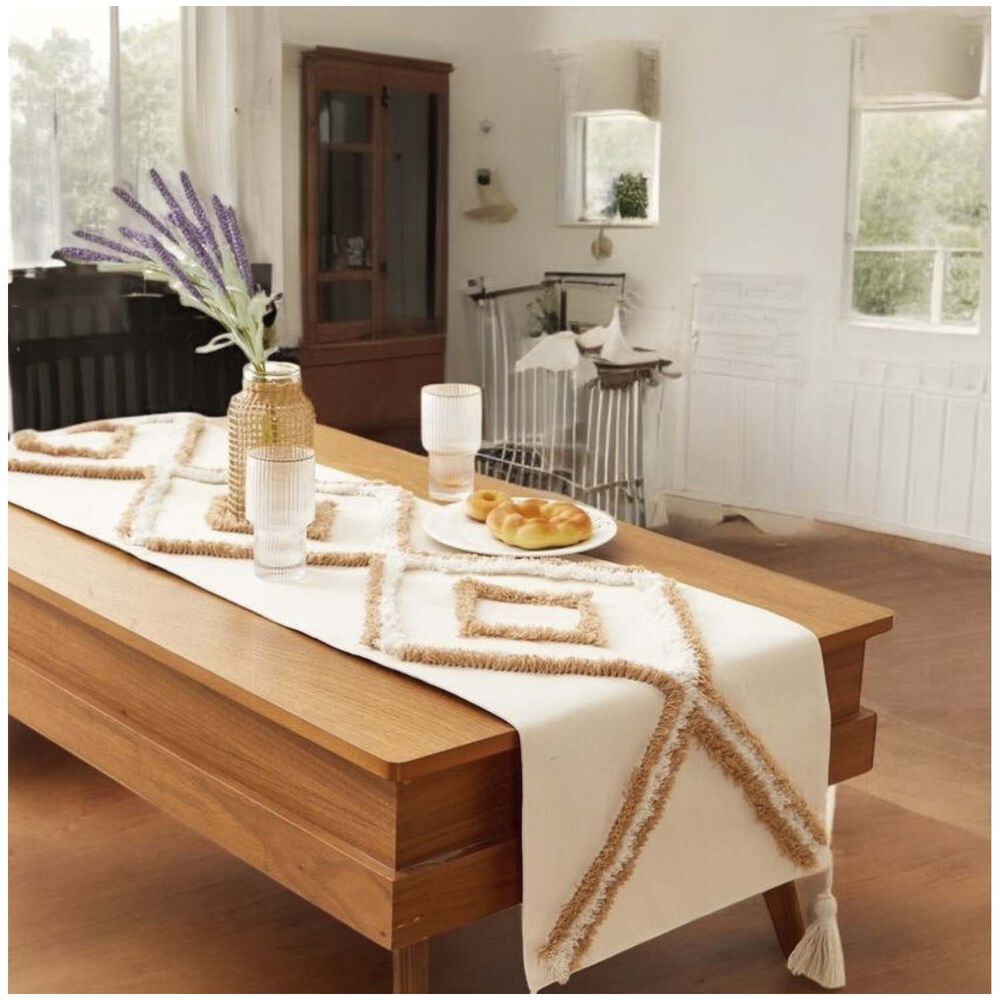 Camino De Mesa De Lino-algodon Boho 35*180cm Mod10 image number 0.0