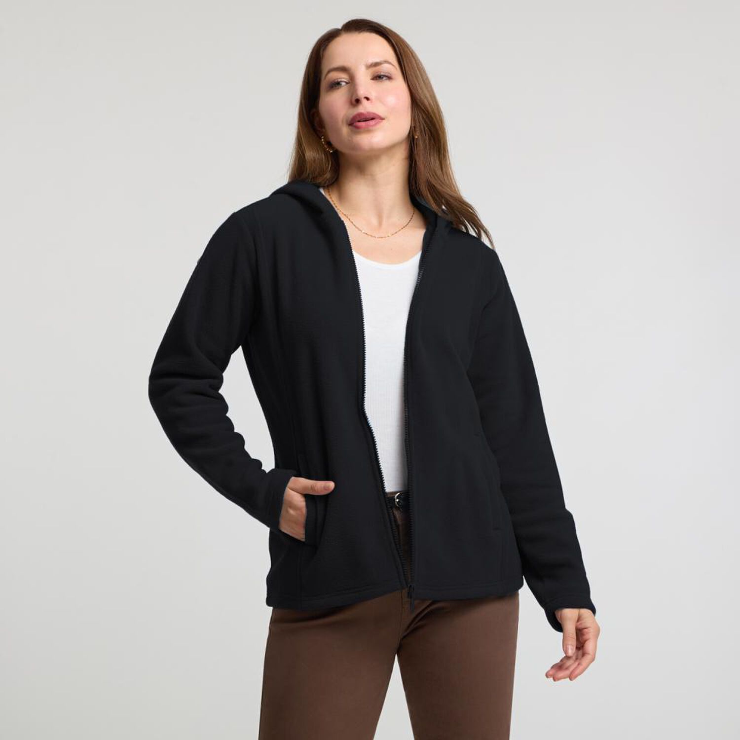 Poler&oacute;n Polar Regular Cuello Alto Con Capucha Mujer Geeps image number 0.0
