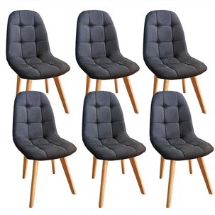 Pack 6 Sillas Capitonne Lino Negro