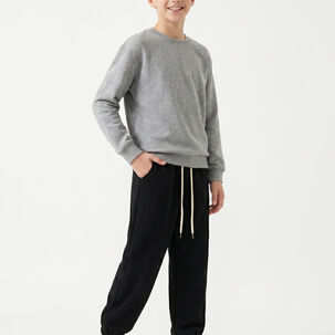 Pantalon Buzo Ni&ntilde;o Algod N Jogger Negro Con Pu&ntilde;o Escolar