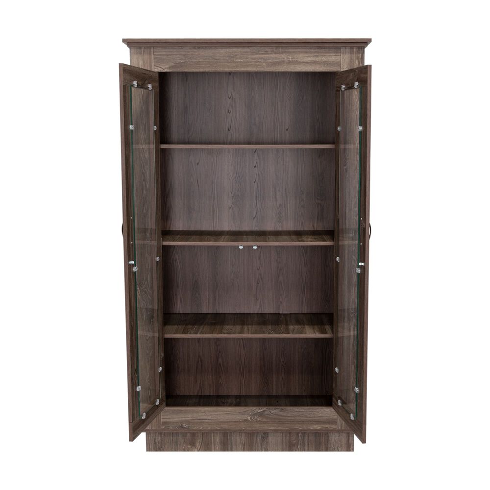 Viitriina 2 Puertas 3 Estantes Fm-005c Caf&eacute; Oscuro image number 6.0