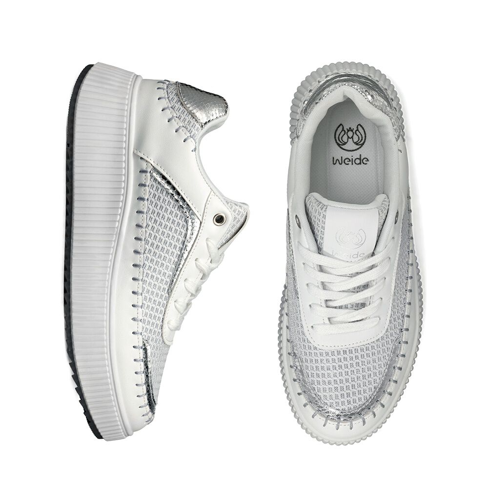 Zapatillas Urbanas Casual Cordones Mujer Weide Hx520 image number 5.0