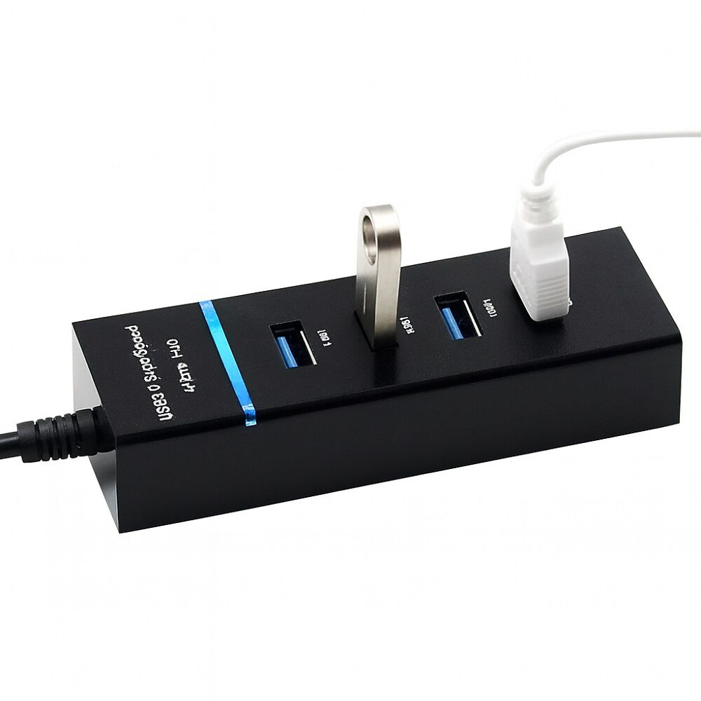 Hub 4 Puertos Multi Usb 3.0 Indicador Luz Led Adaptador image number 1.0