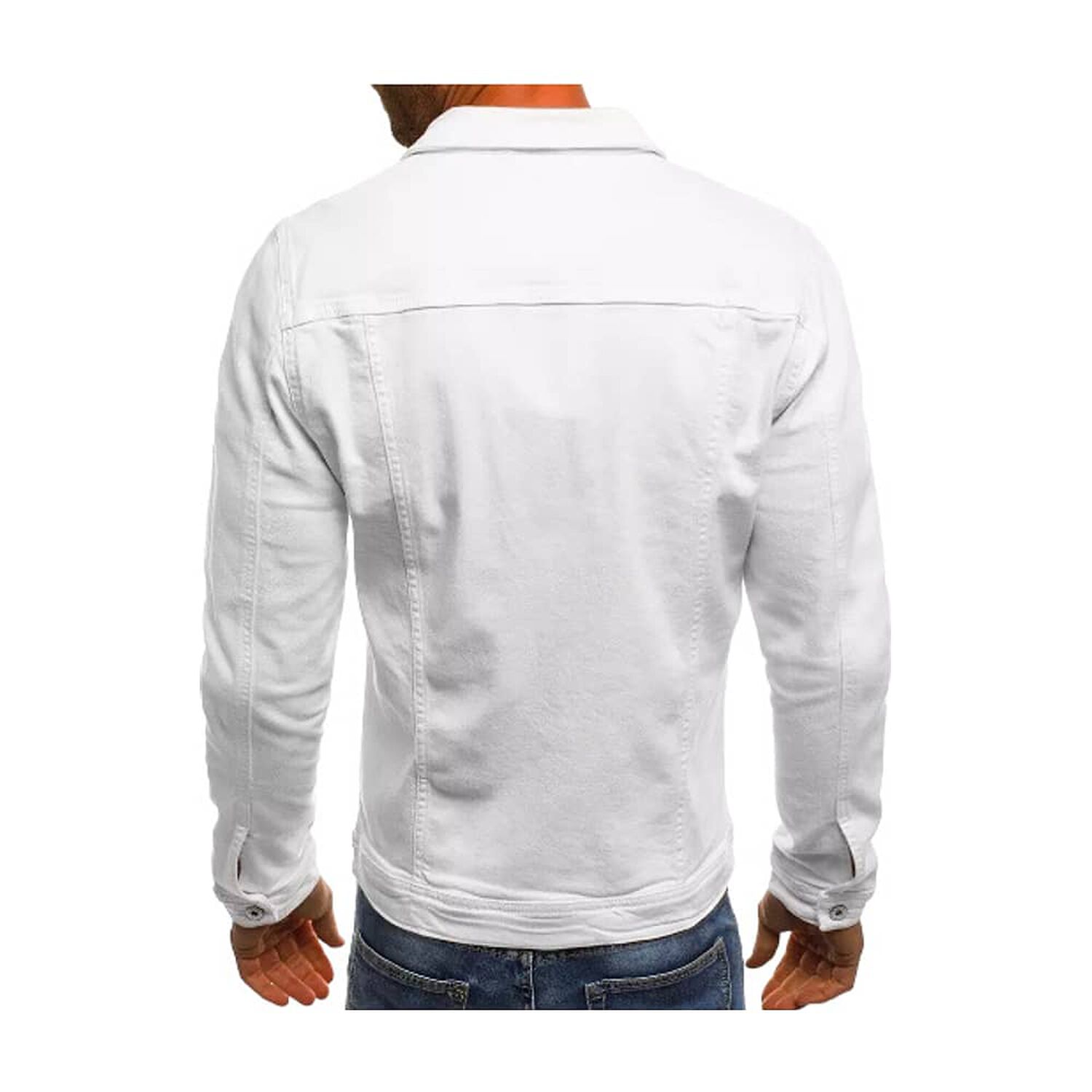 Chaqueta Denim Mezclilla Blanca Hombre image number 2.0