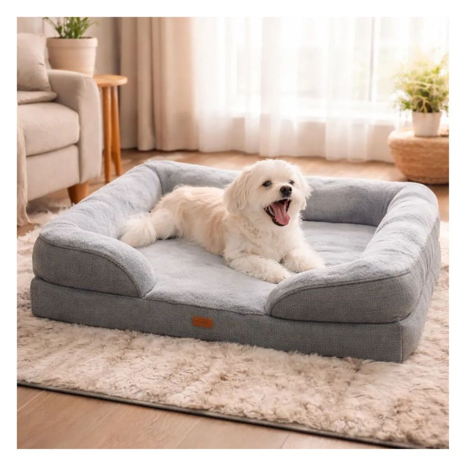 Cama Sof&aacute; Para Perro Mascotas Grande 96x71x16 Gris image number 1.0