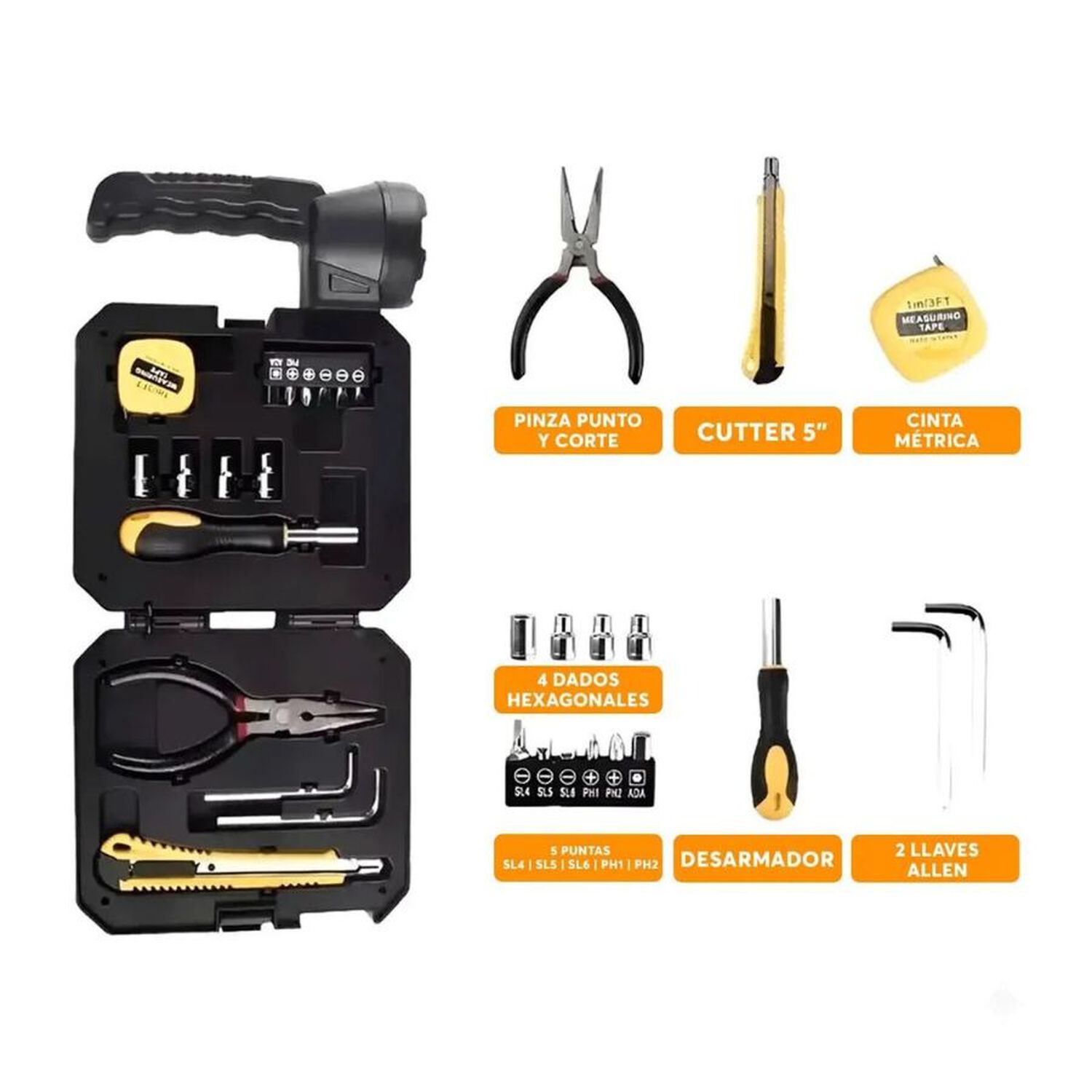 Foco Linterna Recargable Solar Camping Port&aacute;til Kit Herramientas image number 5.0