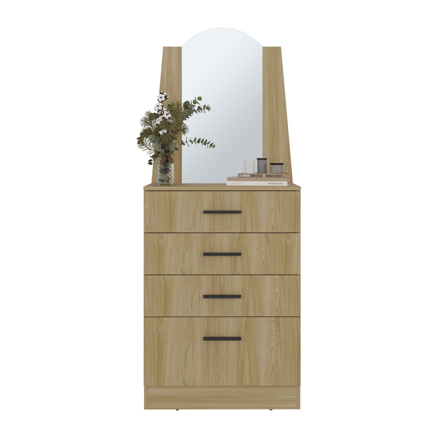 Comoda Con Espejo 159.5x62.8x35.3 Cm 3 Cajones 1 Puerta image number 3.0