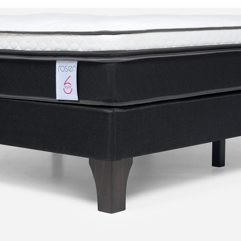 Cama Europea Rosen New Style 6 / 2 Plazas / Base Normal  + Set Maderas Ferrara Gris image number 5.0