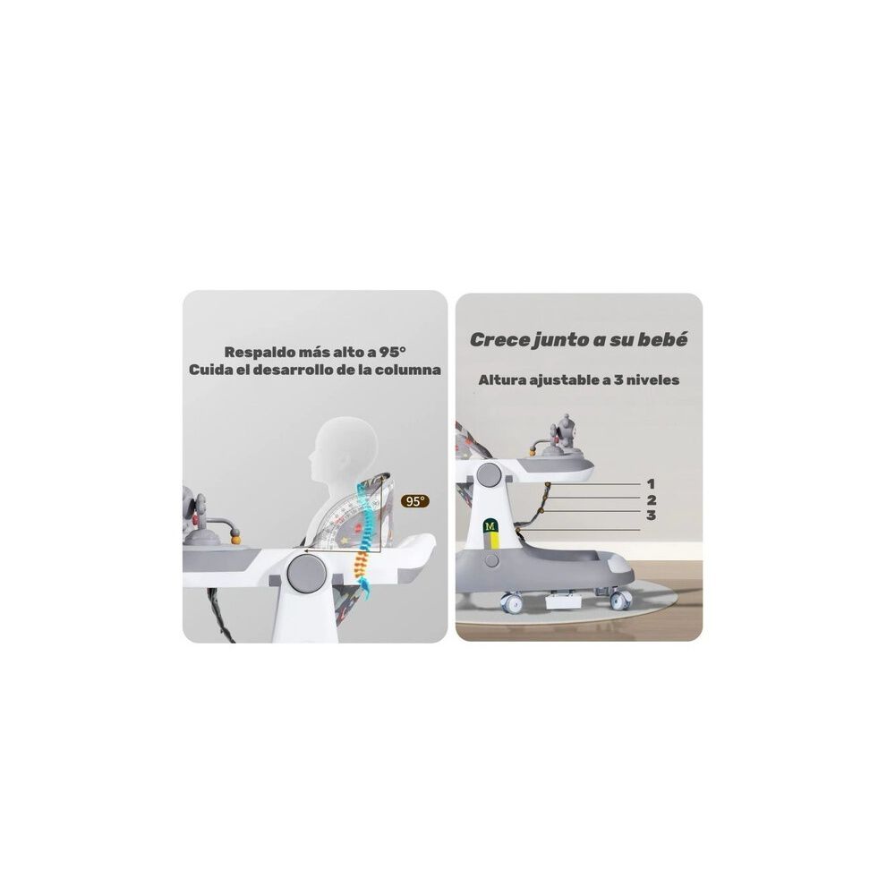 Andador Caminador 5 En 1 Con Apoya Pies Lubabycas Gris image number 6.0