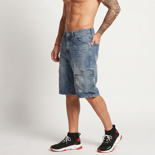 Short Bermuda Denim Cargo Relaxed Fit Hombre Hawai