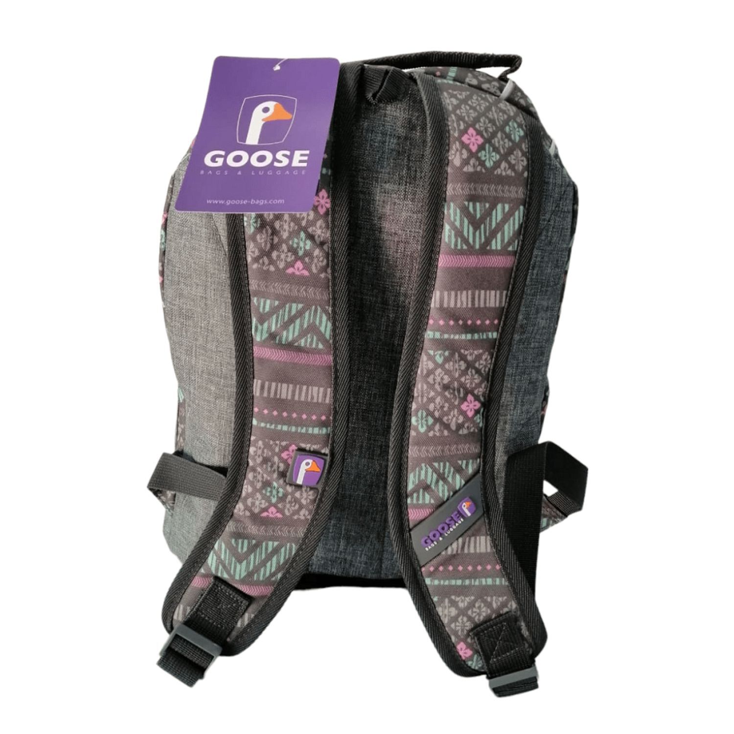 Mochila Escolar Juvenil Estampado &Eacute;tnico Resistente Gris image number 3.0