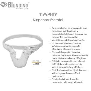 Soporte, Suspensor Escrotal Post Operatorio Talla M-blunding