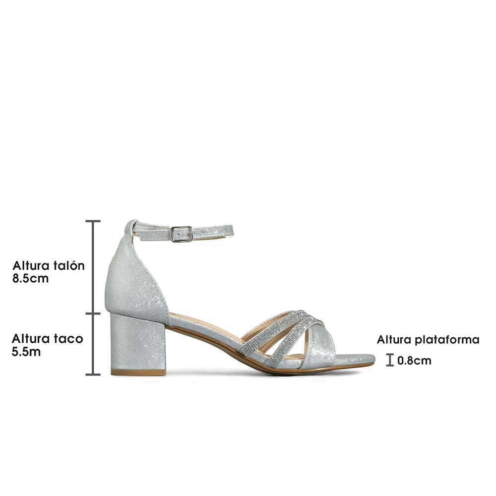 Sandalia Taco Grueso Fiesta Pedrería Mujer Weide You525 image number 7.0