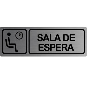 Señalética Sala De Espera Metálico Adhesivo Alta Adherencia