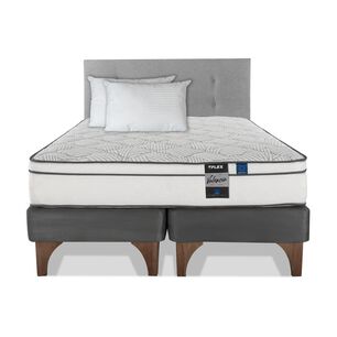 Cama Europea Flex Valencia / 2 Plazas / Base Dividida + Respaldo + Almohadas