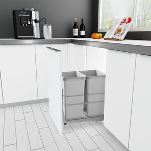 Basurero 2x28 Lts Para Frente 450 Mm Higold Gris