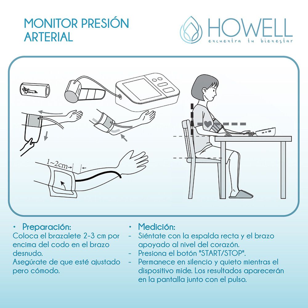 Tensi&oacute;metro V2 Toma Presi&oacute;n Digital Pro Howell Usb Bateria image number 3.0