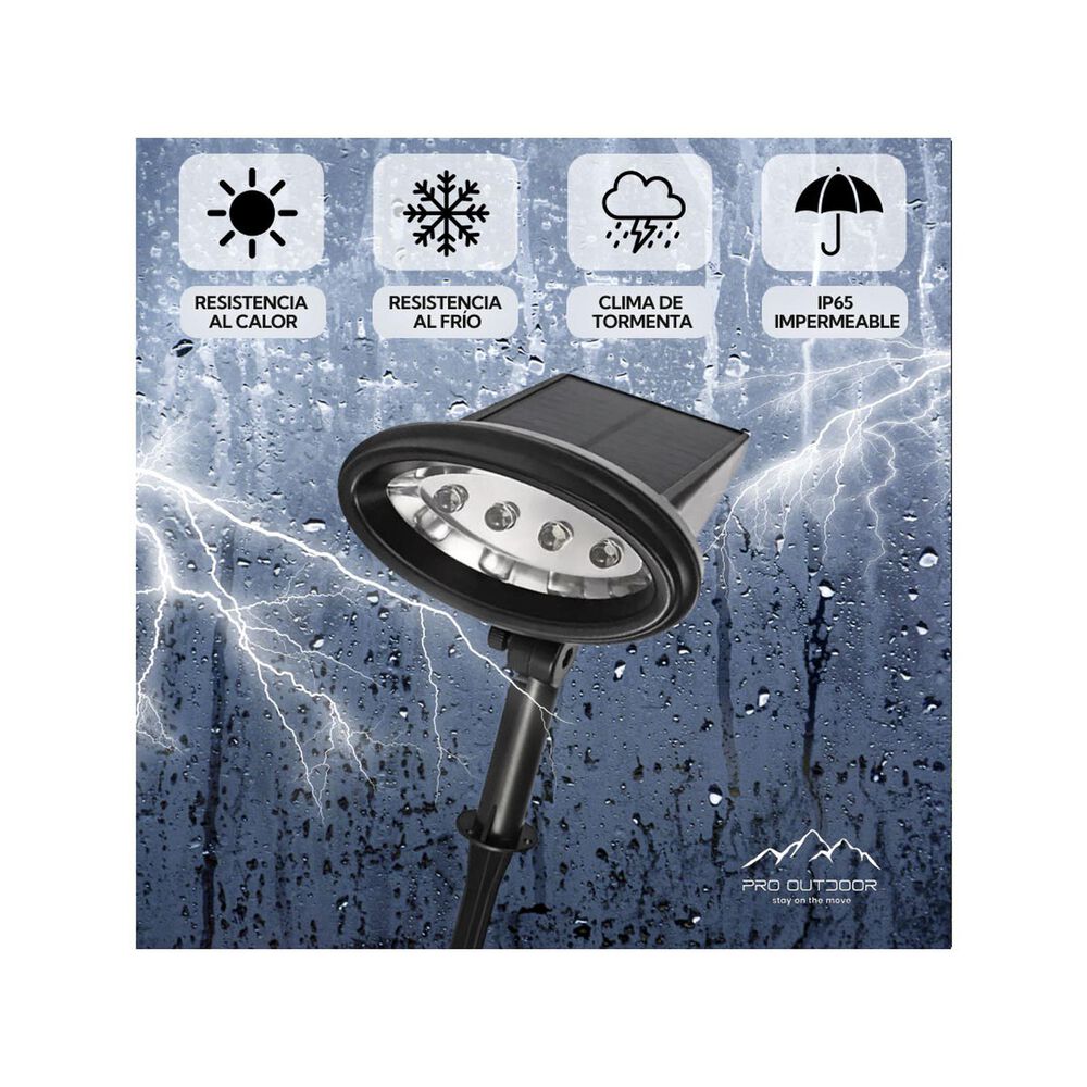 Pack 2 Foco Estaca Para Exterior Led Solar Contra Agua image number 6.0