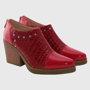 Botin Puntiagudo Tachas Rojo