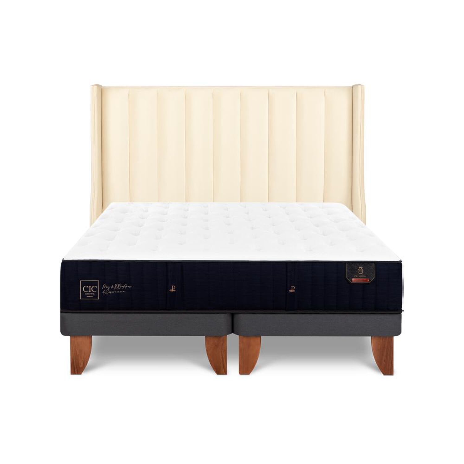 Cama Europea Cic Premium / 2 Plazas / Base Dividida + Respaldo image number 0.0