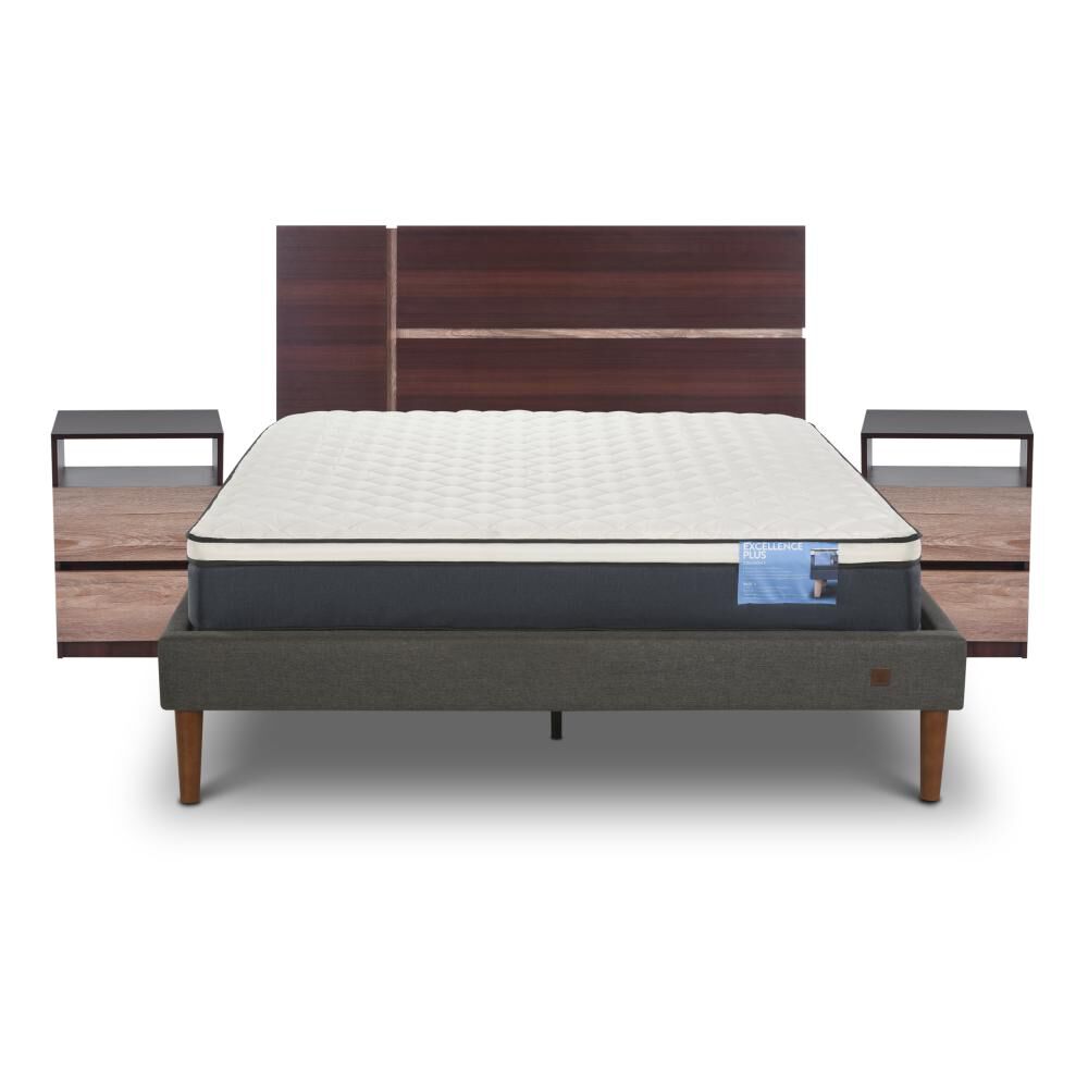 Cama Europea Cic Excellence Plus / 2 Plazas / Base Normal + Set De Maderas image number 0.0