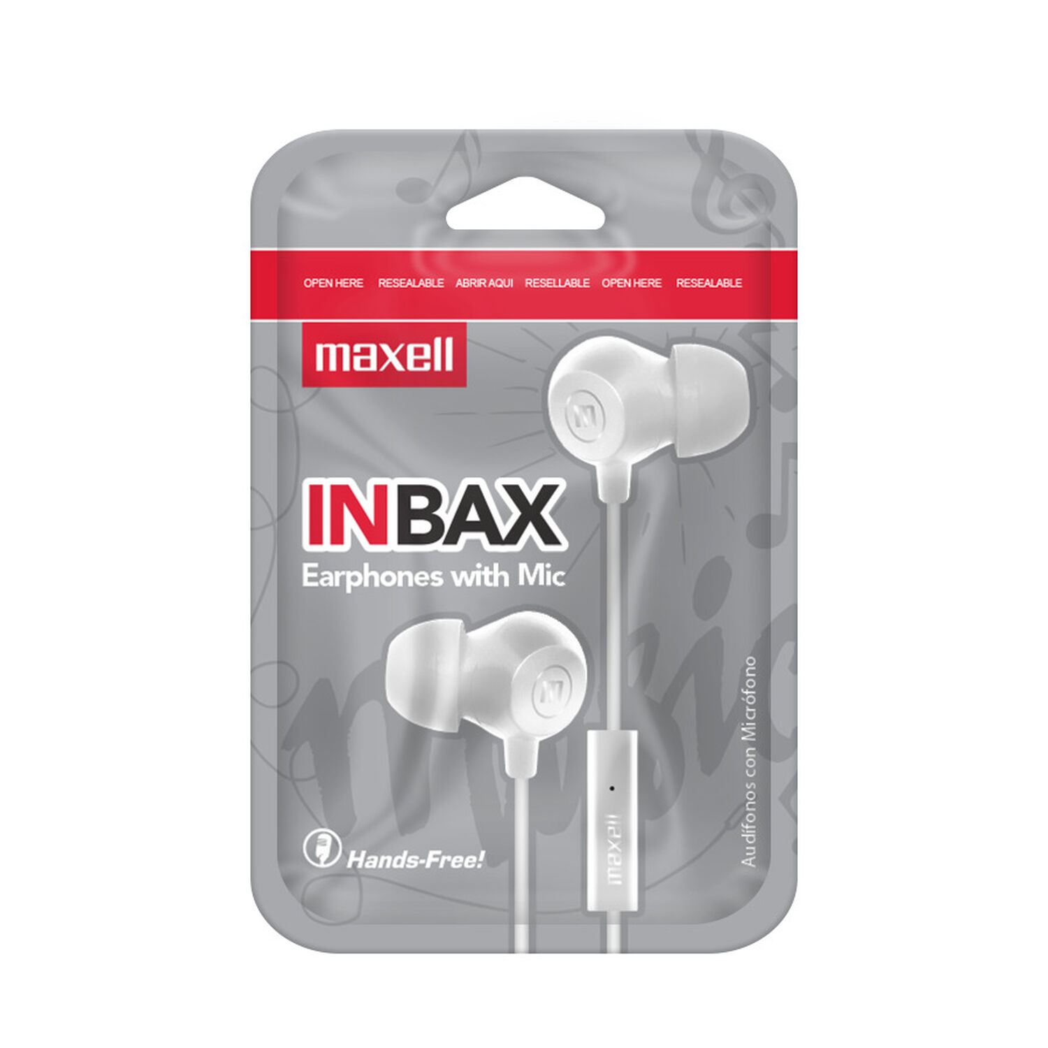 Aud&iacute;fonos Maxell In-bax Con Micr&oacute;fono In Ear 3.5mm Blanco image number 1.0