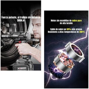 Kit Llave Impacto Inal&aacute;mbrica Taladro Pistola 2 Bater&iacute;as D02