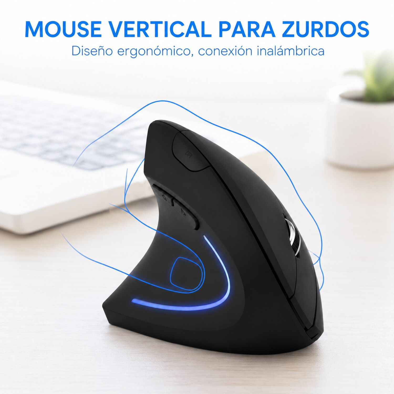 Mouse Ergon&oacute;mico Vertical Inal&aacute;mbrico Para Zurdos Iluminado image number 6.0