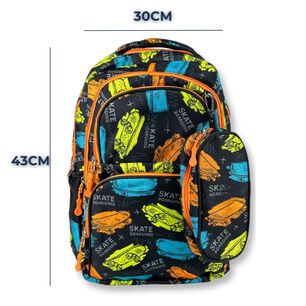 Pack Mochila Lonchera Estuche 45cm Juvenil Y Escolar Yellow Skateboards