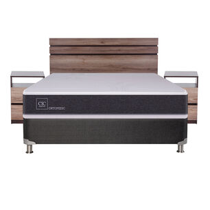 Box Spring Cic New Ortopedic B5 / 2 Plazas / Base Normal + Set De Maderas