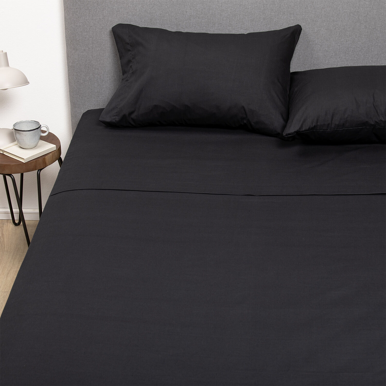 Pack 2 Sabanas Unicolor Arthome Negra + Calipso King 144 Hilos image number 3.0
