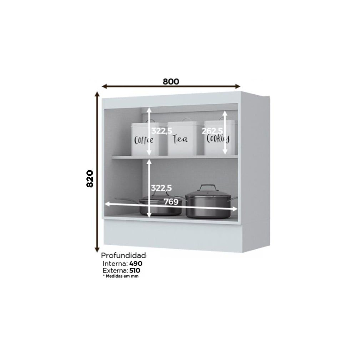 Mueble Inferior Home Mobili Mueble Cocina Americana / 2 Puertas image number 1.0