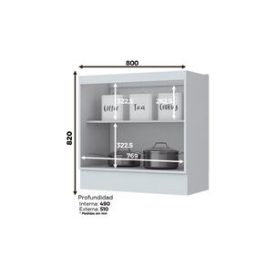 Mueble Inferior Home Mobili Mueble Cocina Americana / 2 Puertas