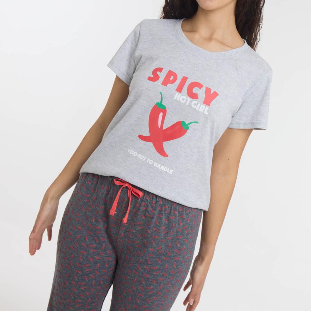 Pijama Capri Manga Corta Mujer Freedom image number 4.0