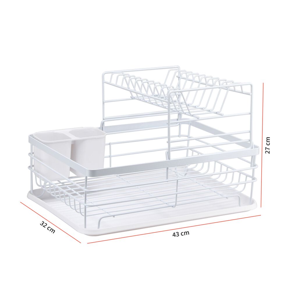 Secaplatos Escurridor 2 Niveles Acero Inox Blanco Simplit image number 4.0