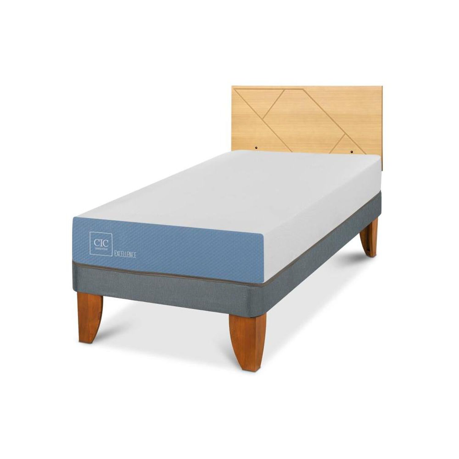 Cama Europea Cic Excellence / 1 Plaza / Base Normal + Respaldo image number 1.0