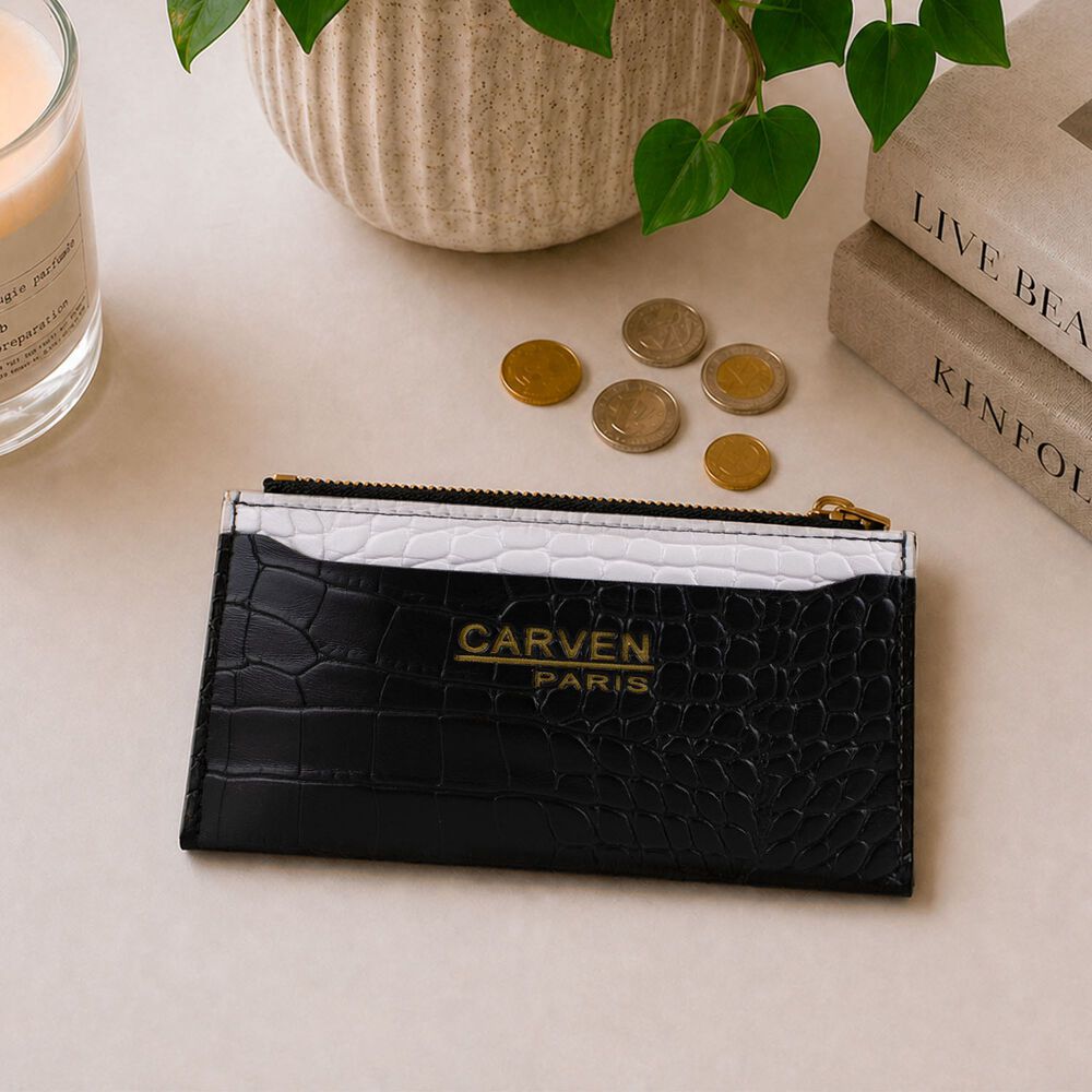 Billetera Tarjetero Mujer Con Monedero Zoe Negro Carven image number 0.0