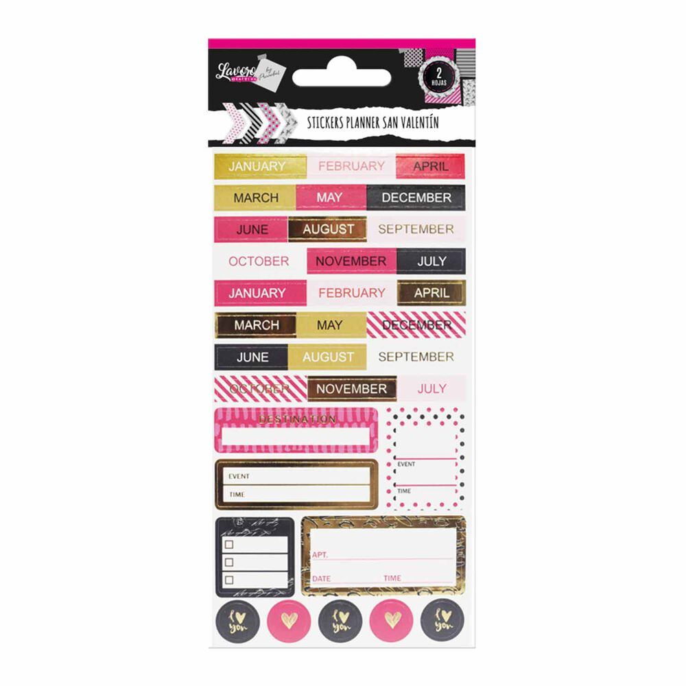 Stickers Planner 2 Hjs Romantico Diseños Surtidos image number 2.0