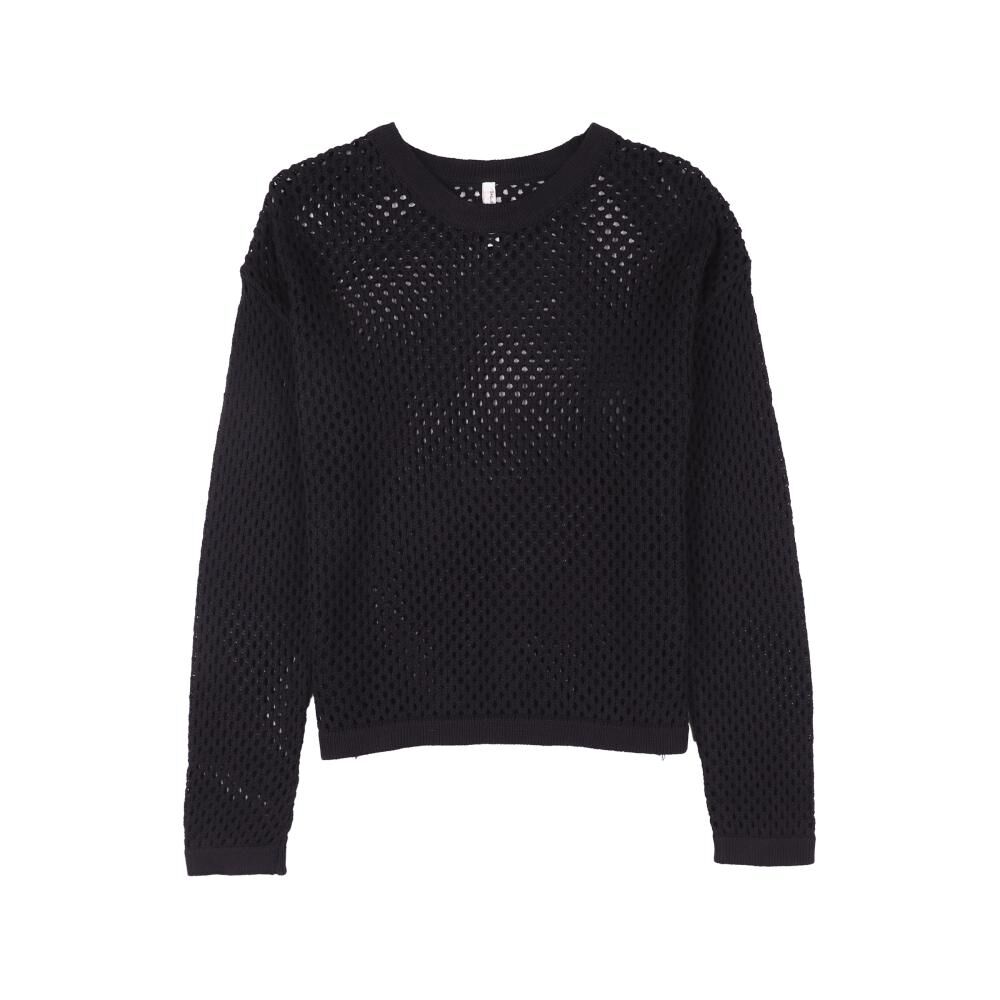 Sweater Crop Malla Manga Larga Cuello Redondo Mujer Freedom image number 0.0