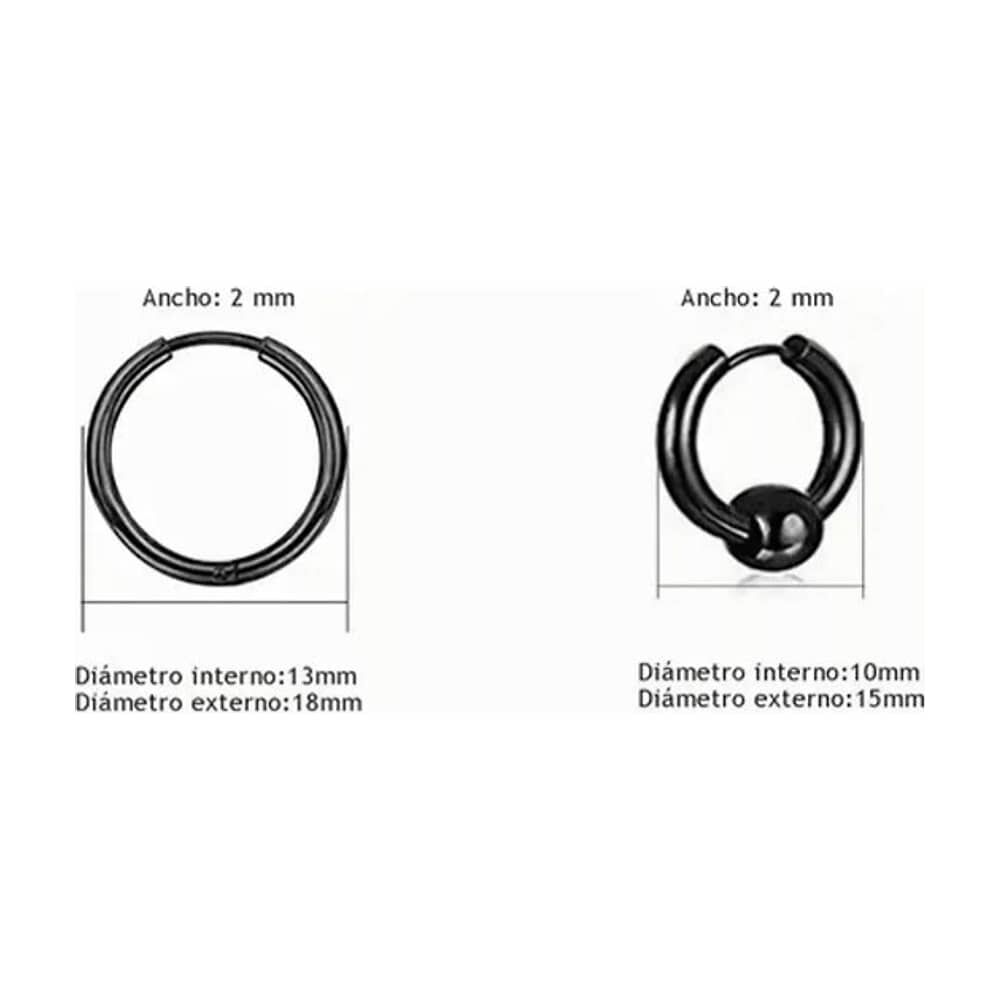 Pack 8 Pares Aretes Hombre Con Piercing, Arracadas Hombre image number 3.0