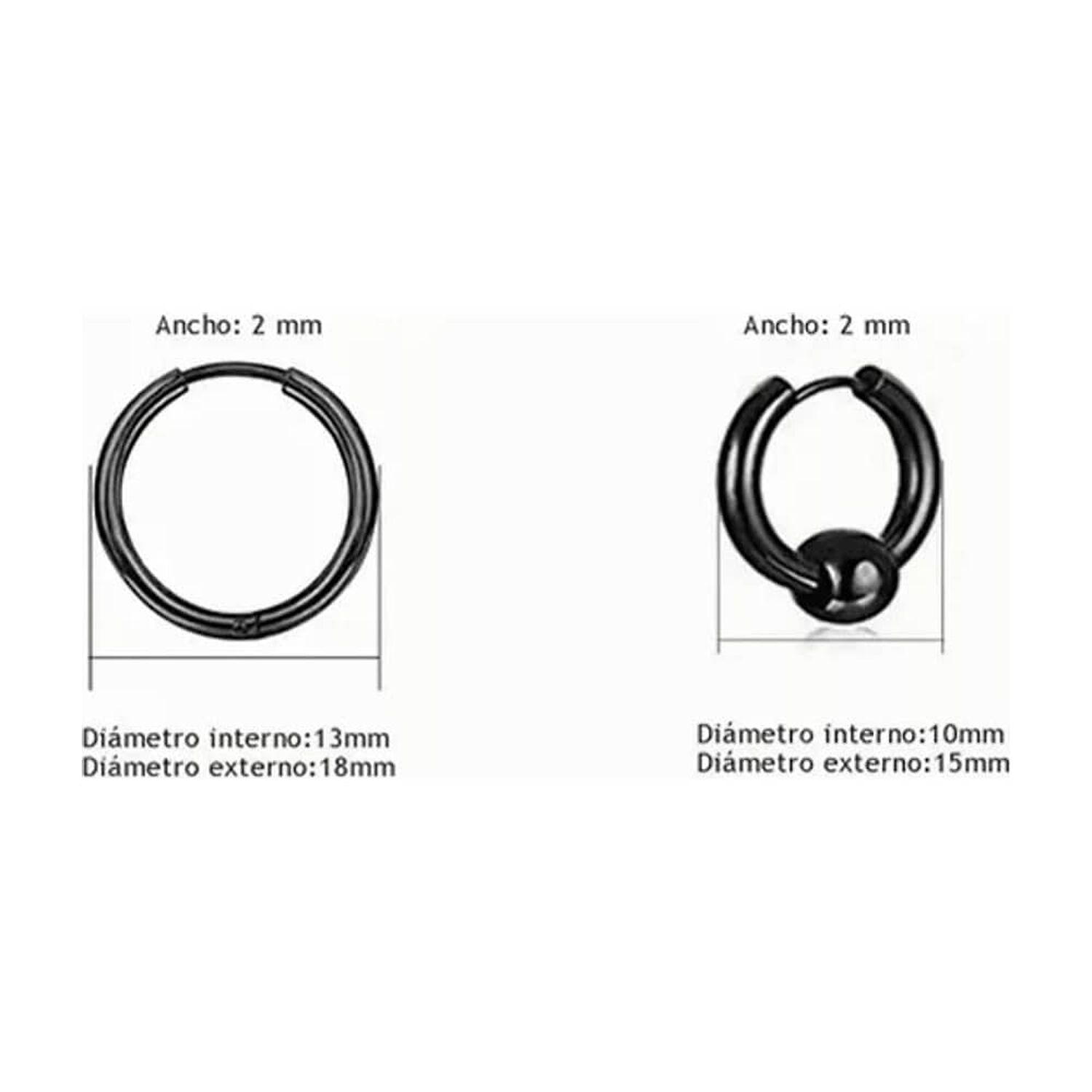 Pack 8 Pares Aretes Hombre Con Piercing, Arracadas Hombre image number 3.0