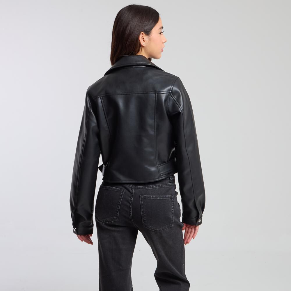Chaqueta Ecocuero Biker Cuello Cruzado Mujer Freedom image number 3.0