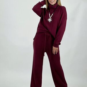 Conjunto Lana Cuello Alto Trenzado Delantero
