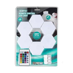 Set 6 Luces Hexagonales Led Rgb T&aacute;ctil Con Control
